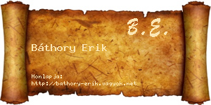 Báthory Erik névjegykártya